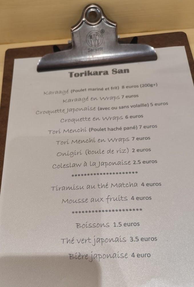 Torikara San - Menu Image 1